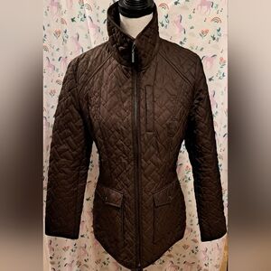 EUC Cole Haan Mocha Quilt Puff Casual Light Outdoor Winter Snow Jacket Coat SZ S